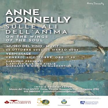 locandina mostra Anne Donnelly. Sulle ali dell'anima - Torgiano